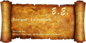 Berger Erzsébet névjegykártya